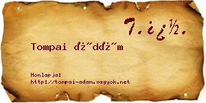 Tompai Ádám névjegykártya
